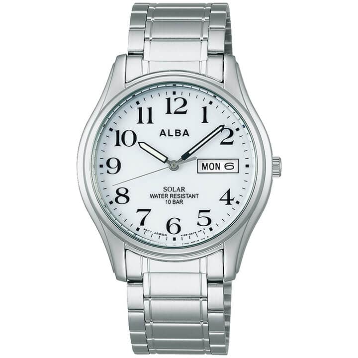 New An SEIKO SEIKO ALBA Aruba solar metal band mens Ladies clock Black white Navy Gold trainer breathe simple Arabia BE FORWARD Store