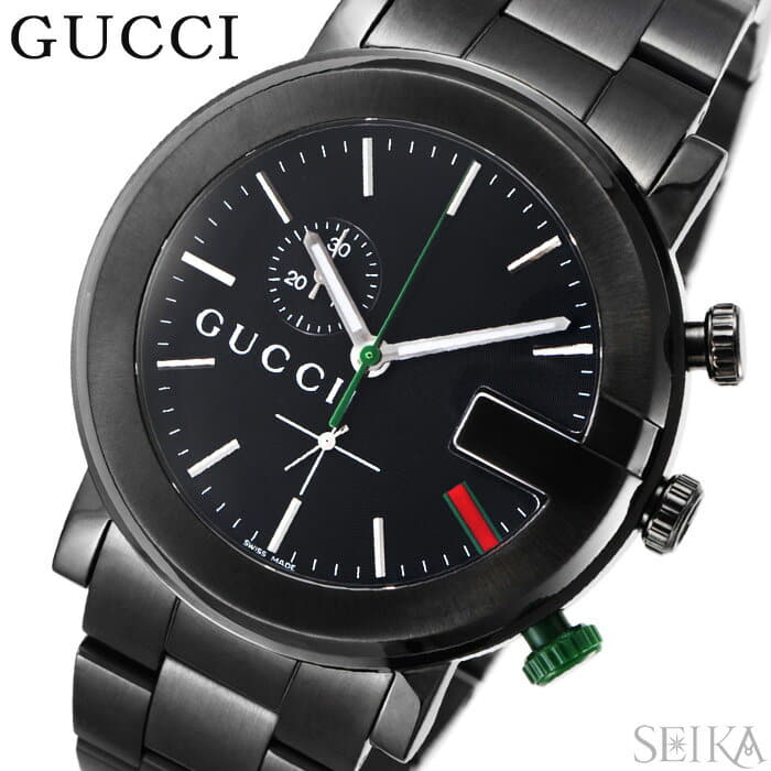 New]Write ; and five years Gucci GUCCI (41)YA101331 G Class clock mens  Black Stainless (RNT01) - BE FORWARD Store