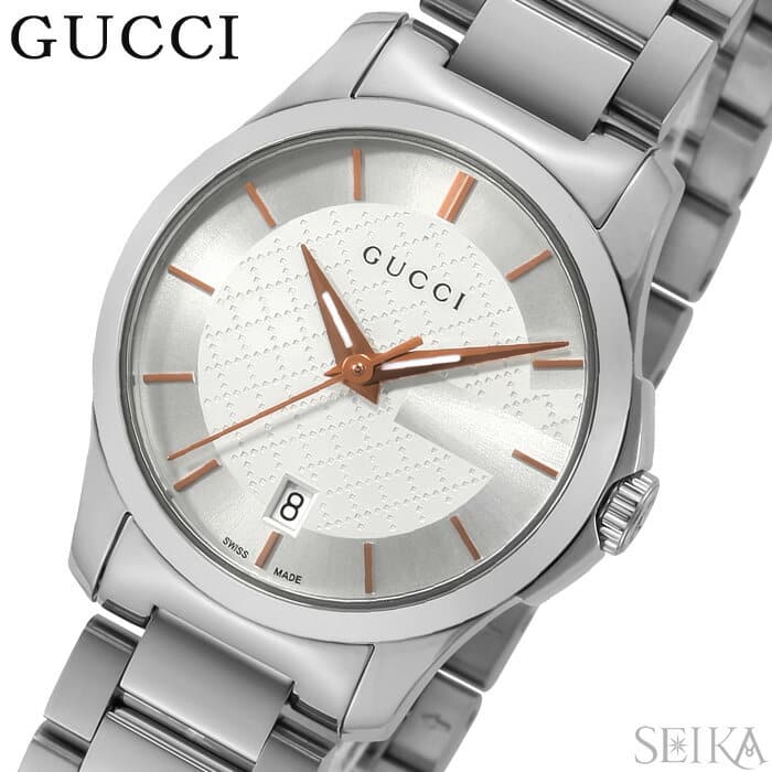 New]Write ; and five years Gucci GUCCI (32)YA126523 G-TIMELESS clock Ladies  white Stainless (RNT01) - BE FORWARD Store
