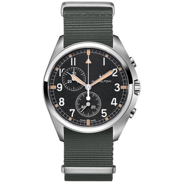 New]Hamilton Ladies Men's Swiss Chronograph Khaki Pilot Pioneer