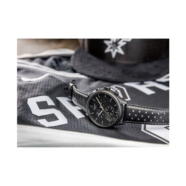 New]tisottoredisu Men's Swiss Chronograph Chrono XL NBA San Antonio Spurs  Black Leather Strap Watch 45mm No Color - BE FORWARD Store