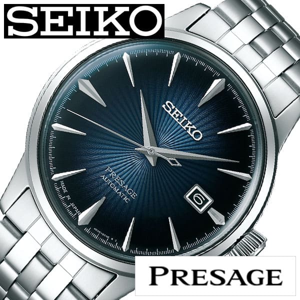 New]SEIKO Presage star bar color dial cocktail machine type SEIKO PRESAGE  STARBAR clock mens Navy SARY123 Presage cocktail Automatic winding  Mechanical suit high quality metal Blue Moon examination winter - BE FORWARD