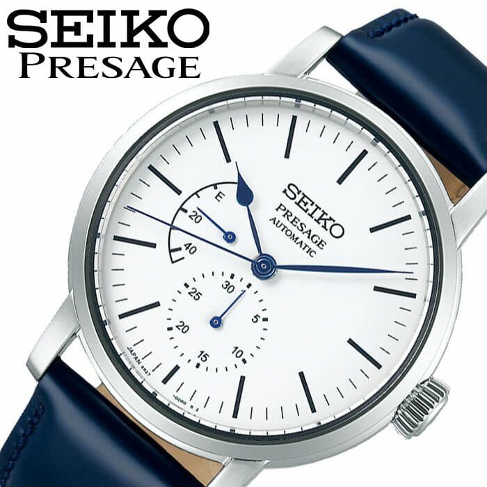 New]SEIKO Presage self-winder SEIKO PRESAGE mens enamel white SARW055  Presage Mechanical machine type rolling by hand simple leather belt hose  horse-skin leather leather belt suit member of society winter - BE FORWARD
