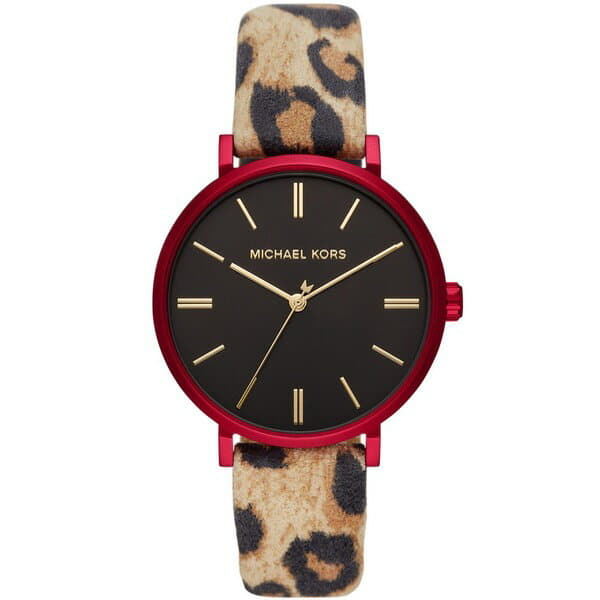 leopard print michael kors watch