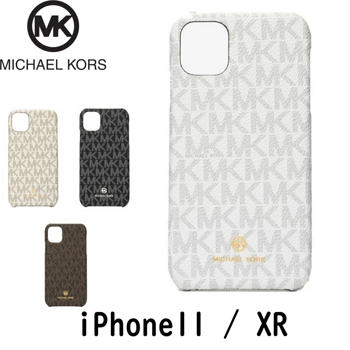 New]Michael Kors signature white vanilla brown Black Coe Ted Canbus  iPhone11 iPhoneXR case - BE FORWARD Store