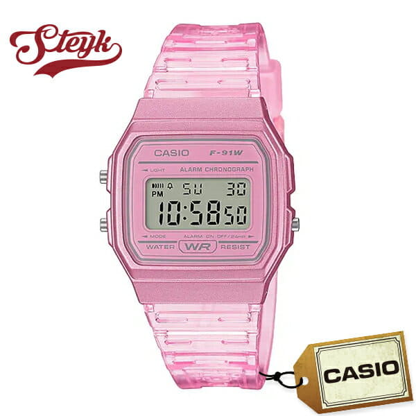 New]23:59 CASIO F-91WS-4 Casio digital standard mens Black pink skeleton  Ladies - BE FORWARD Store