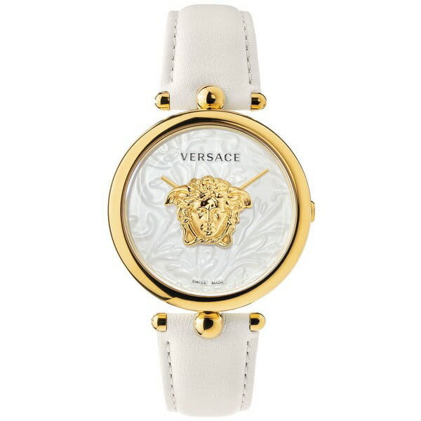 New]Versace Ladies Women's Swiss Palazzo Empire Barocco White Leather Strap  Watch 39mm Gold - BE FORWARD Store