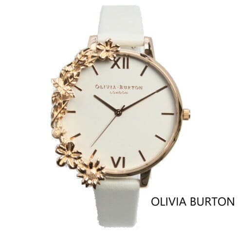 New Olivia Burton Olivia Burton Ladies CASE CUFF brush Rose Gold big dial genuine leather leather quartz memorial day mens like simple BE FORWARD Store