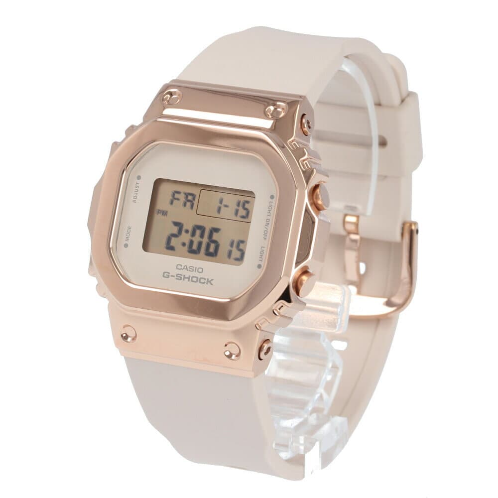 New]CASIO Casio G-SHOCK G-SHOCK GM-S5600PG-4 GM-S5600 SERIES mens Ladies  unisex S series digital square metal resin band waterproofing Rose Gold -  BE FORWARD Store