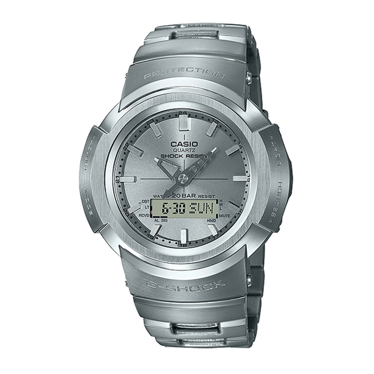 New Mat Silver Radio Time Signal Tough Solar For The Casio Casio Gshock G Shock Aw500 First Generation Analog Recreation Electric Wave Solar Full Metal Awm 500d 1a8 Analog Digital Mens Be Forward Store