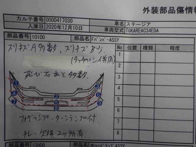Used Front Bumper Nissan Stagea 1999 Gf Wgc34 F2v8ae Be Forward Auto Parts