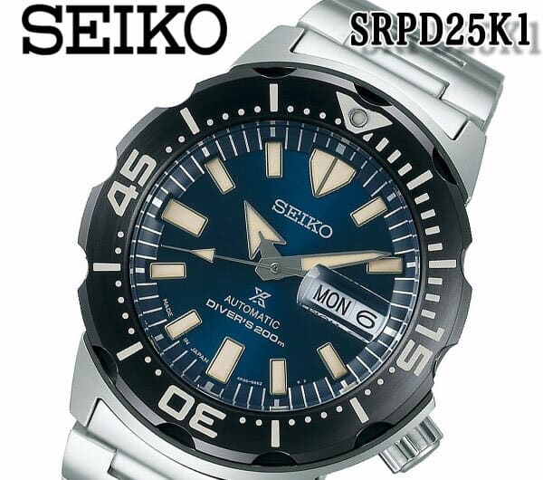 New]new work SEIKO SEIKO PROSPEX Pross pecks mens 20 standard atmosphere  waterproofing Automatic winding rolling by hand SRPD25K1 Stainless belt -  BE FORWARD Store