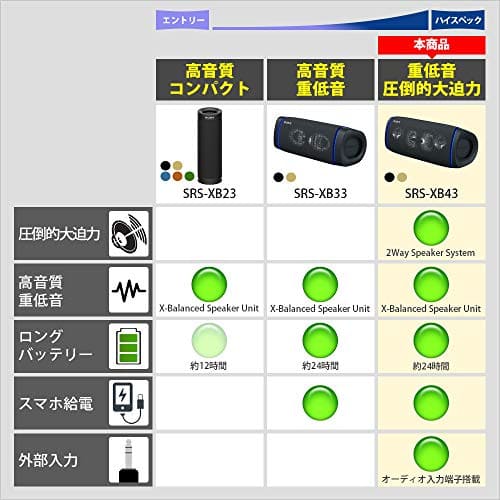 SONY wireless portable speaker SRS-XB43 