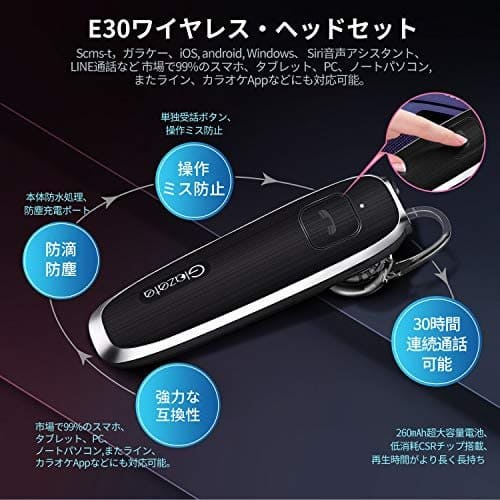 New Can Talk Glazata Bluetooth Japanese Sound Headset V4 1 One Ear Super Large Capacity Battery Oblong Chest Earphone 30 Hours Csr Tip Hands Free Call With A Built In Microphone Japanese Skill Proper