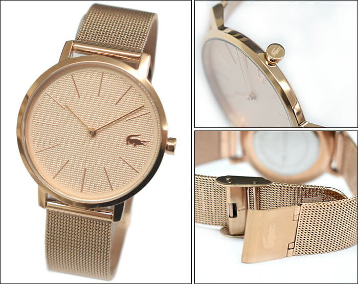 New]Write ; and five years Lacoste LACOSTE 2001080 (210) clock Ladies pink  Gold mesh - BE FORWARD Store