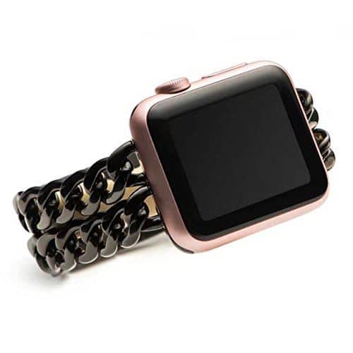 New]Series 3 2 1 42mm wrist 42mm wrist 6.3-7.5 inches (160-190mm)  correspondence Black made of DAZZME-adaptive apple watchband Apple Watch  band Apple Watch 42mm band clock band Stainless clasp - BE FORWARD Store