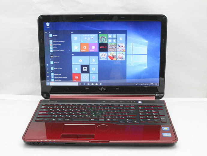 Used]Garnet red Windows10 FUJITSU LIFEBOOK AH54/H FMVA54HR