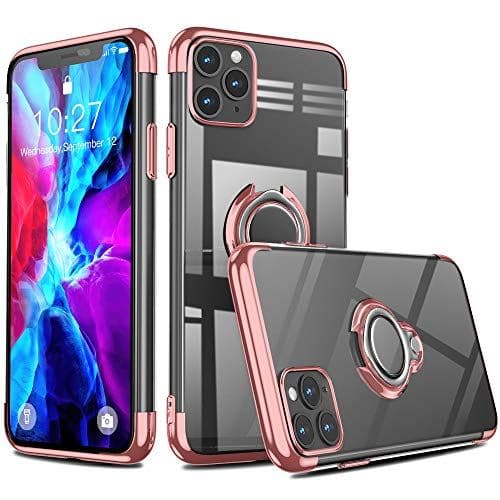 New Cover Rose Gold Iphone 11promax 6 5 Inches Use For Clear Ring Transparence Tpu Plating Processing Shock Vehicle Installation Holder Correspondence Thin And Light 11promax New For Nijiadi Iphone 11 Pro Max Case 2 0 Years Resistant
