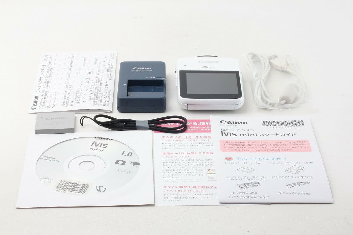 良品】CANON ビデオカメラ IVIS mini ホワイト ② カメラ ivis mini