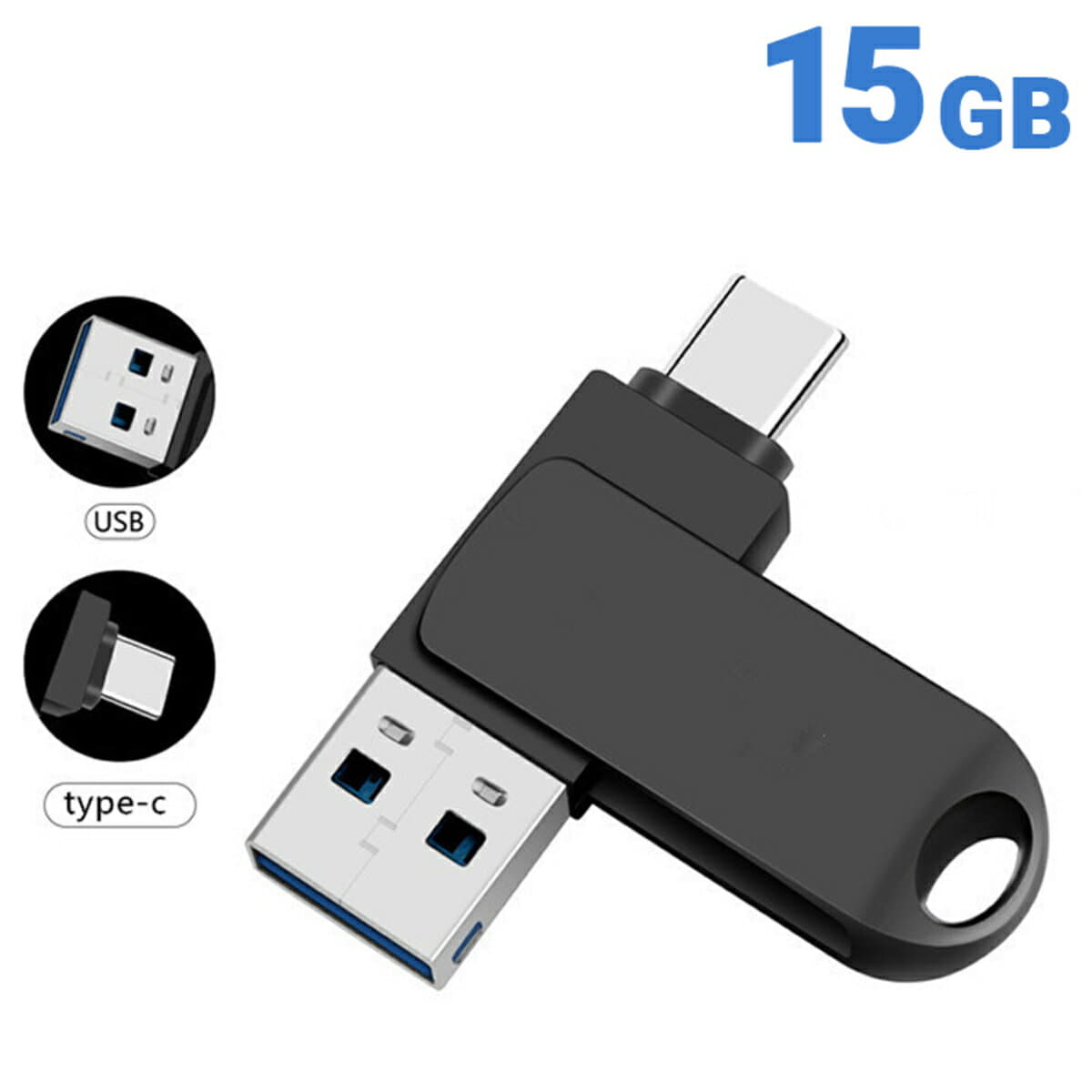 New]USB memory Type-C both correspondence 15GB Black Silver - BE FORWARD Store