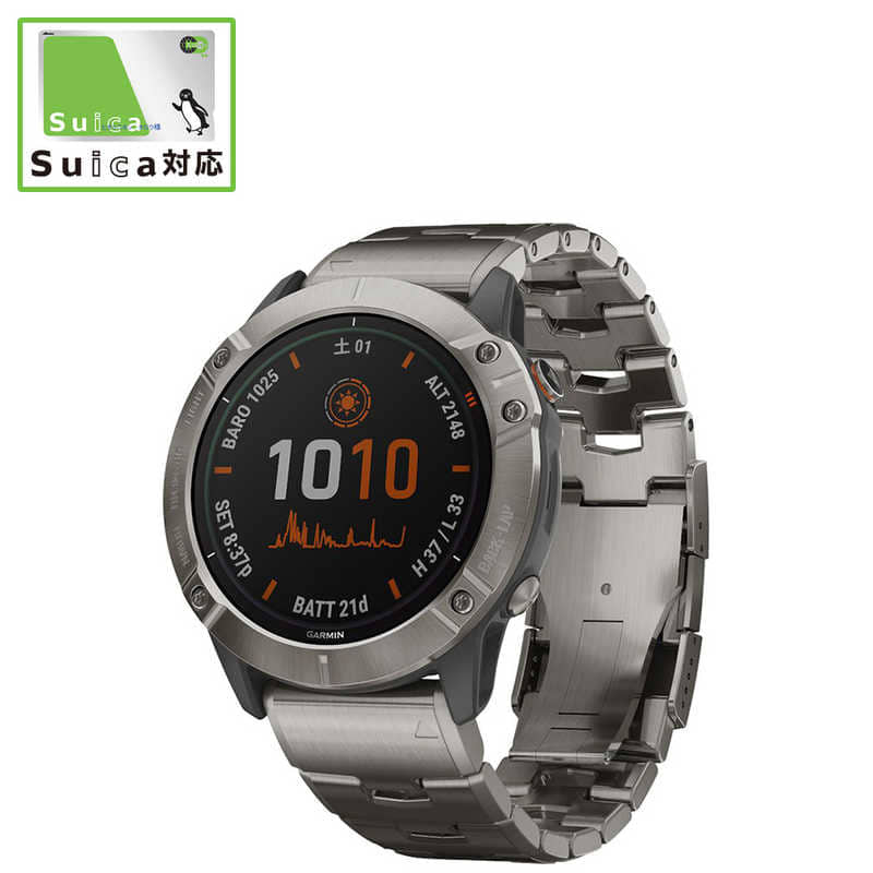 華麗 Dual Pro 6X fenix GARMIN Power Black Ti - 腕時計(デジタル)