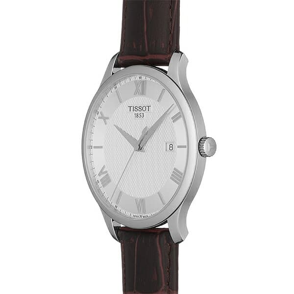 New]TISSOT formula mens TISSOT tradition quartz Silver clockface leather TRADITION  Gent clock quartz buran whump pull mens TRADITION battery clock commuting  leather belt Switzerland - BE FORWARD Store