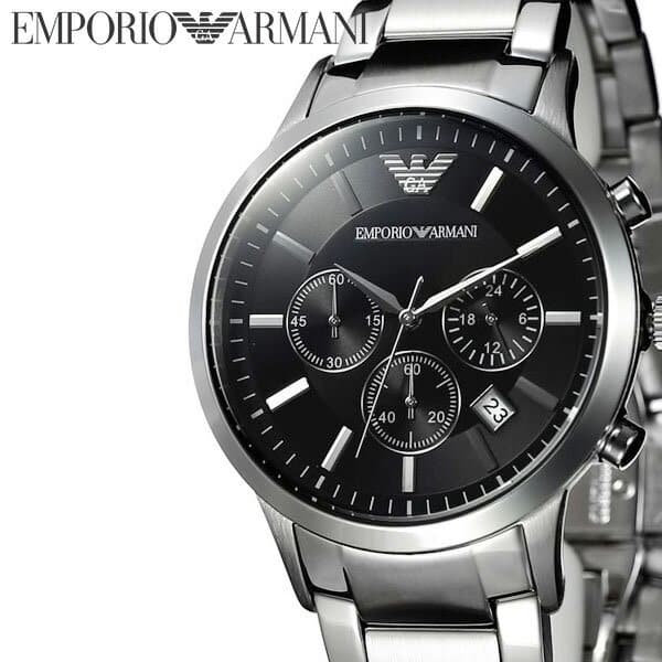 New]Emporio Armani EMPORIO ARMANI clock Armani mens Black AR2434