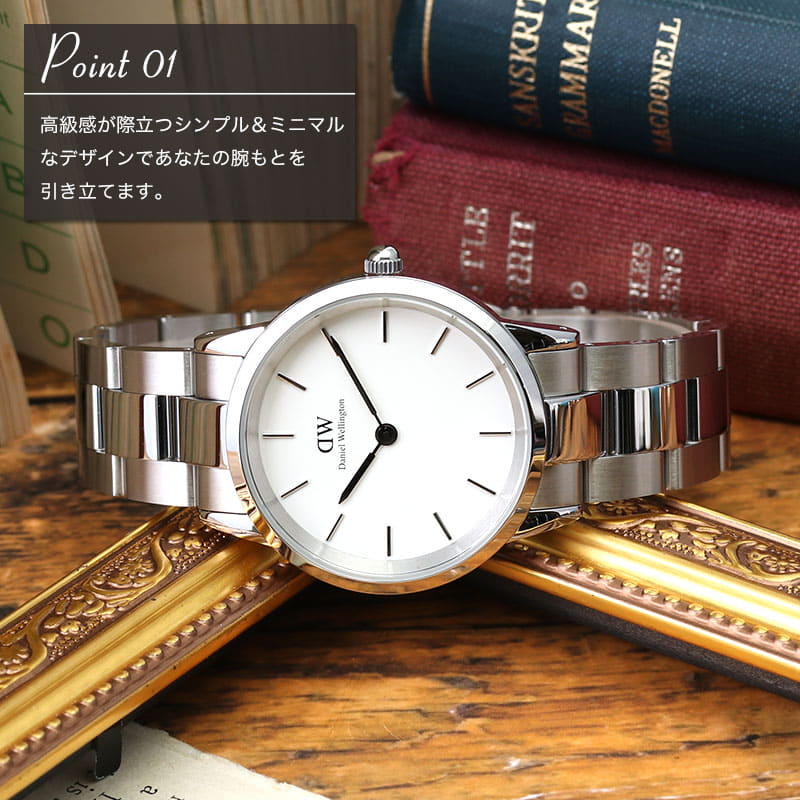 New Daniel Wellington DanielWellington clock Daniel Wellington Aiko Nic link Rose Gold Silver 36mm Iconic Link Rose mens Ladies white DW