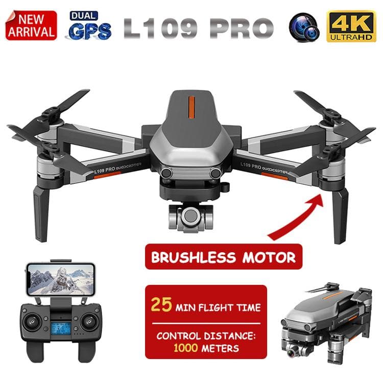 New L109 PRO GPS drone 4K Quadcopter Mechanical 2 axis anti shake