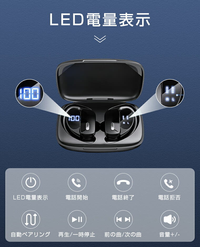 New Waterproofing Automatic Pairing Quantity Of Electricity Indication Volume Adjustment Call With The Wireless Earphone Ear Cover Type Earphone Wireless Bluetooth One Ear Both Ears Iphone Android Adaptive Driving Game Magnet Microphone Be