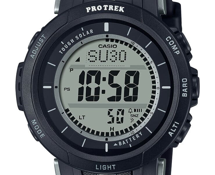 New Casio PRO TREK climber line solar triple Sensor small sized mid size Black PRG 30 1JF CASIO PROTREK digital black mens PRG301JF BE FORWARD Store