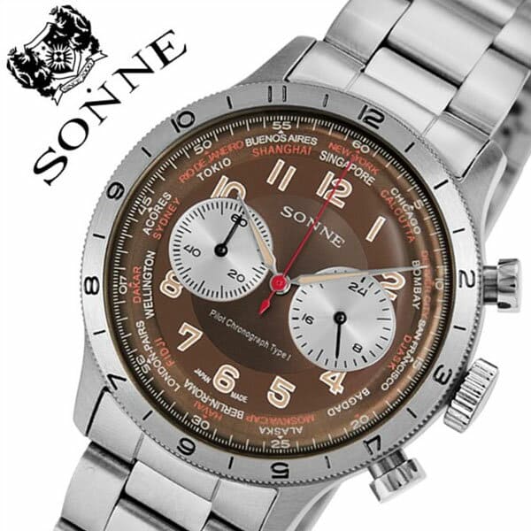 New Sonne Sonne Clock Sonne Clock Sonne History Cal Collection Historical Collection Mens Brown Hi003br Waterproofing Silver Metal Fk2020 3 Be Forward Store
