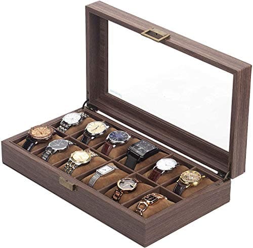 [New]12 grain of wood PU storage case storing box collection cases use ...
