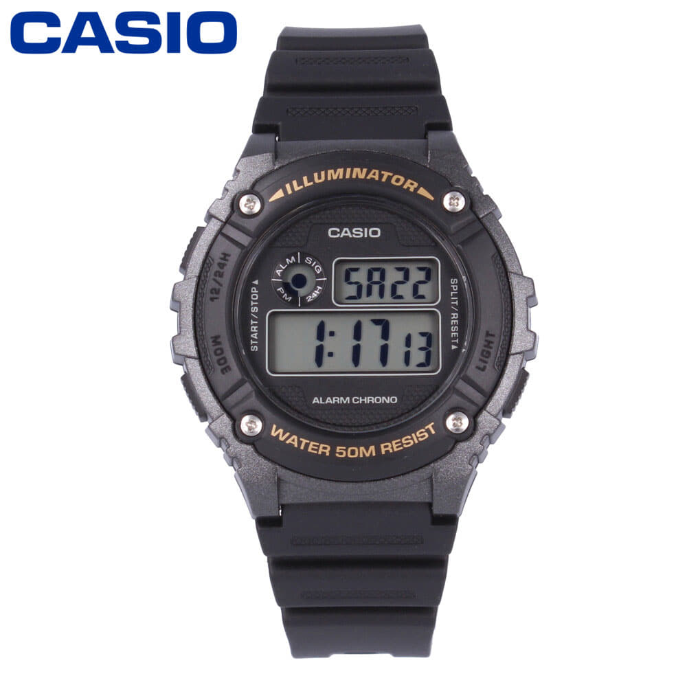 New]CASIO Casio Casio standard clock mens digital quartz rebab rack cancer  meta W-216H-1B - BE FORWARD Store