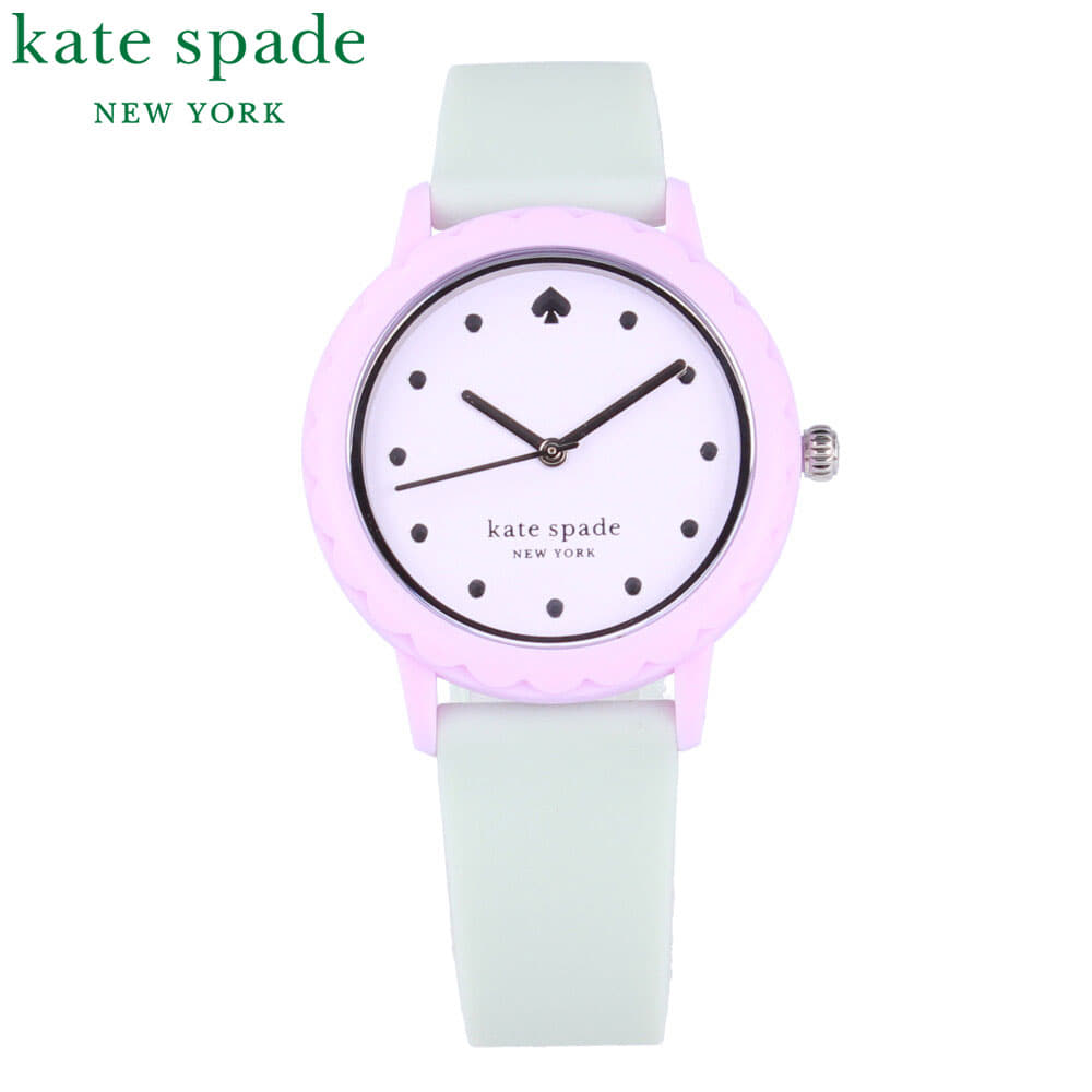 New KATESPADE Kate spade MORNINGSIDE morning coat side clock Ladies quartz pastel color rubber light green purple white KSW1638 BE FORWARD Store