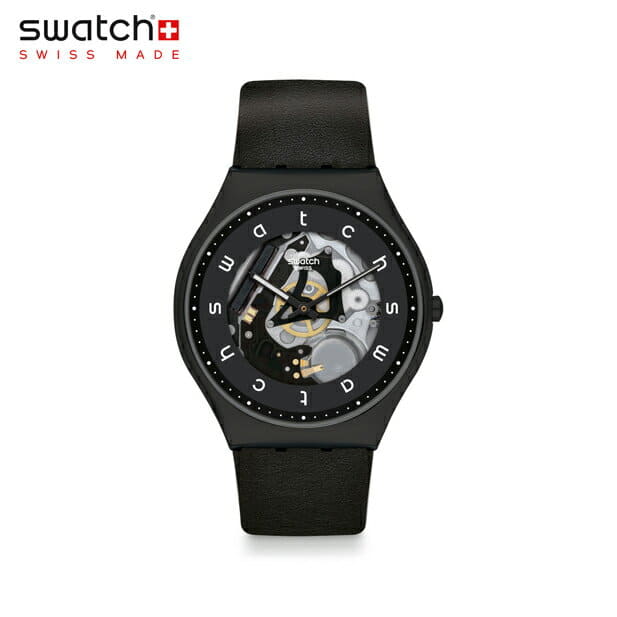 New]Swatch Swatch WHITE SIDE white side SS07B101Originals Originals SKIN  Irony 42 (skin 42) belt: A leather case: Stainless - BE FORWARD Store