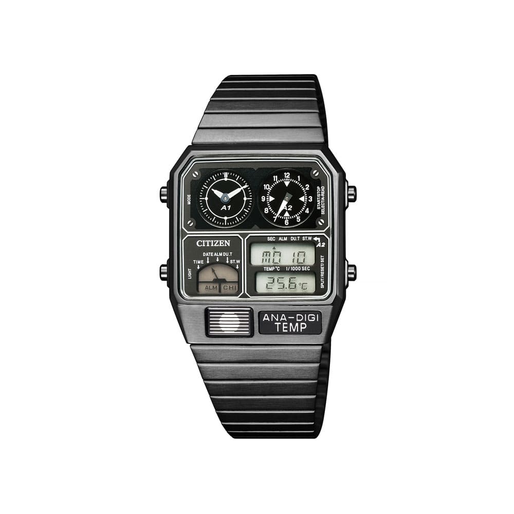 New]CITIZEN Citizen ANA-DIGI TEMP temp reproduction model JG2105-93E Black  digital watch analog watch clock quartz Chronograph thermometer calendar -  BE FORWARD Store