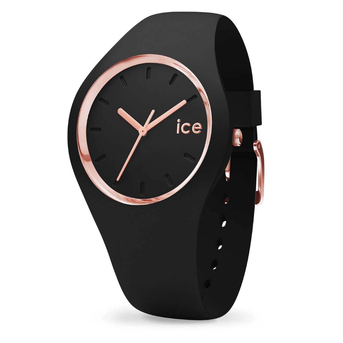 New ICE WATCH ice ICE glam ice gram Black X Rose Gold Ladies BE FORWARD Store