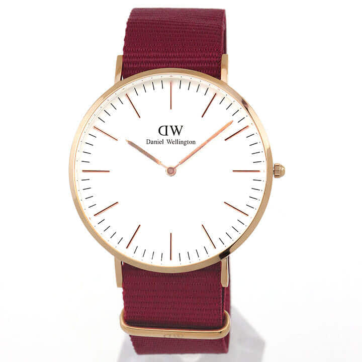 New]Daniel Wellington Classic rose phosphorus Rose phosphorus Daniel  Wellington DW00100267 40mm nylon Rose Gold white white mens Ladies junior  high student high school student - BE FORWARD Store