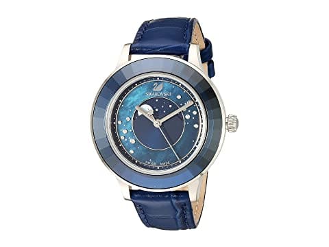 New]Swarovski high quality Ladies Swarovski Octea Lux Moon Watch with  Leather Strap? - BE FORWARD Store