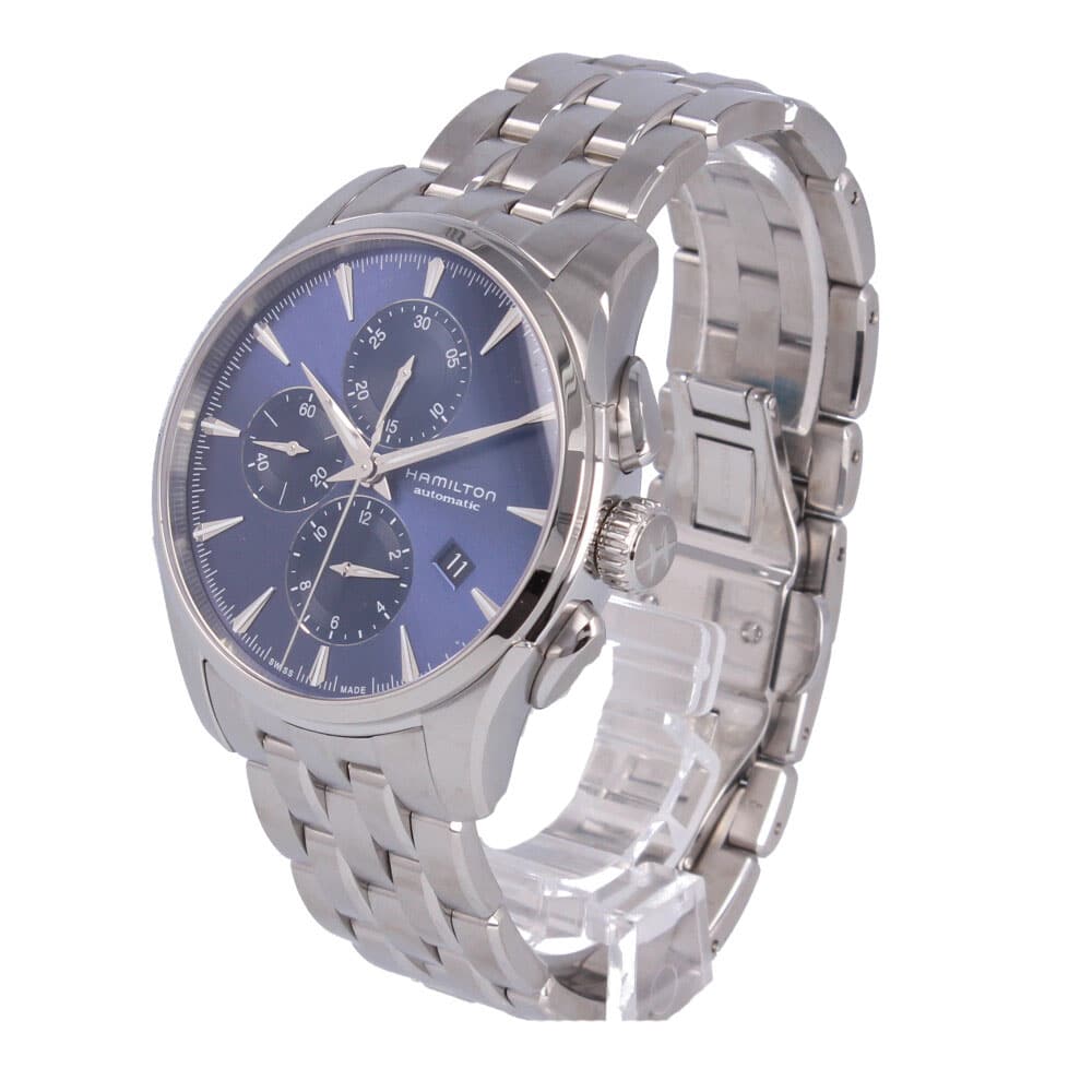 New]HAMILTON Hamilton Jazz master automatic Kurono clock mens automatic  Automatic winding Mechanical sapphire Glass Chronograph metal silver-blue  H32586141 - BE FORWARD Store