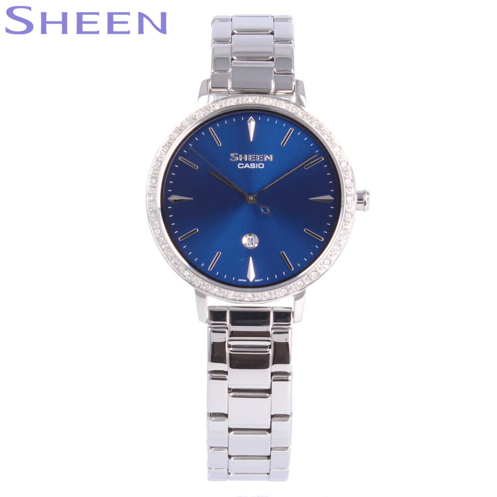 Casio sheen blue on sale dial