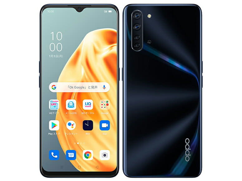 OPPO Reno3 A 　【美品】 New]Poor box, shurinku tear product OPPO Reno3 A SIM-free Black