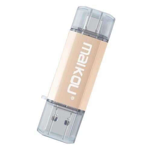 New]Portable 3-in -132GB Flash drive type -C&MicroUSB memory stick Golden - BE FORWARD Store