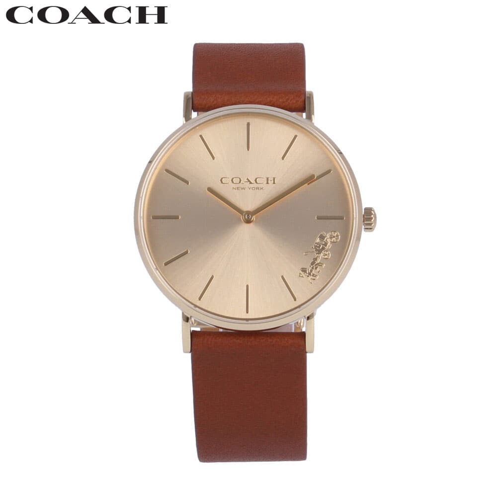 [New]COACH coach PERRY Perry clock Ladies quartz two stitches leather ...