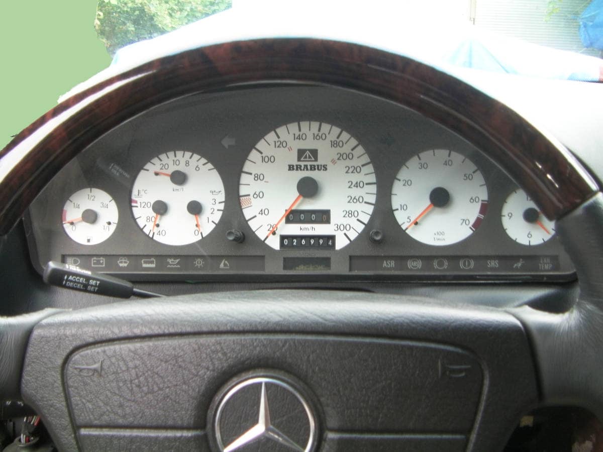 Used]Benz SL R129 BRABUS bra bus interior, exterior parts meter panel shift  knob projector xenon headlight right and left SS scarf etc.etc - BE FORWARD  Auto Parts