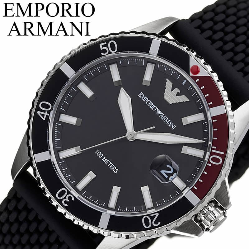 New]Emporio Armani EMPORIO ARMANI clock diver Diver mens Black AR11341  foreign countries working gorgeous high quality - BE FORWARD Store