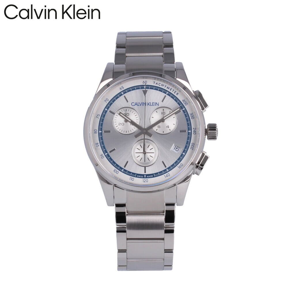 New]CALVIN KLEIN Calvin Klein clock mens quartz analog Chronograph metal  silver-blue KAM27146 - BE FORWARD Store