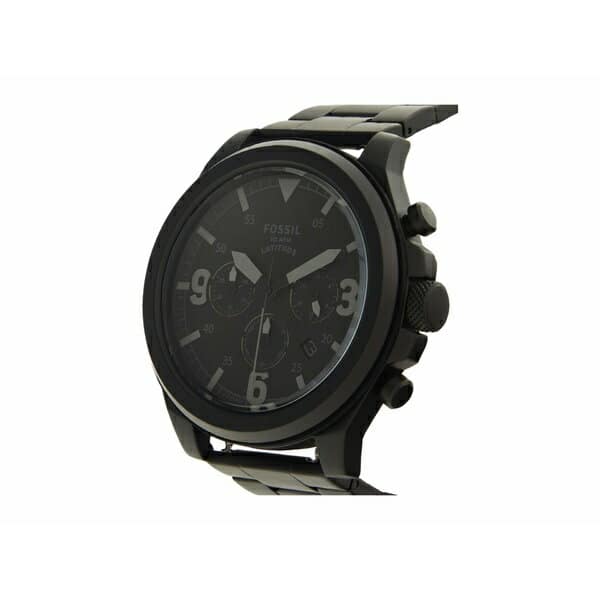 New Fossil mens Latitude Chronograph Stainless Steel Watch FS5754 Black