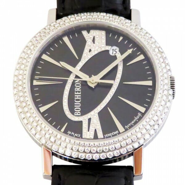 [New]Bush Ron BOUCHERON rondo automatic bezel diamond WA010308 Black ...